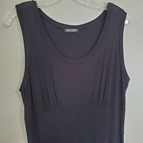 NWOT Softwear By Mark Singer Asymmetric Flowy Dress Sleeveless Midi Tank Dress - Picture 7 of 14
